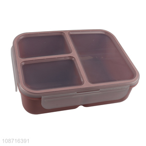 Hot selling 3-compartment bpa free plastic lunch box leakproof bento box