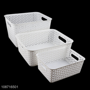 Top selling plastic household storage basket rectangle desktop storage basket