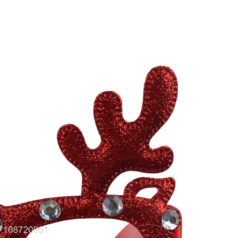 Good price glitter Christmas reindeer antler glasses Xmas costume accessories