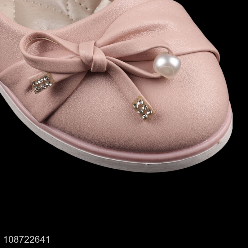 Factory price low heel soft sole girls kids causal shoes princess shoes