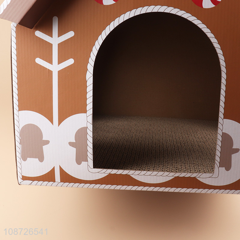 Hot selling large cardboard cat bed cat house scratcher for indoor cats