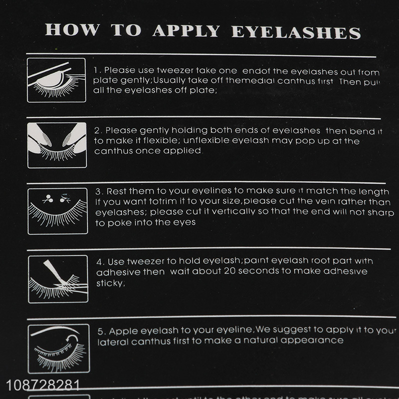Good quality natural girls 5d false eyelashes set for beauty tools