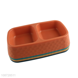 New arrival plastic double pet <em>bowl</em> dog cat water food bowls