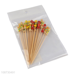 Low price 20pcs bamboo party supplies fruit sticks food sticks set