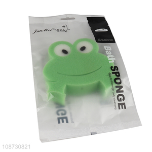 Hot selling cartoon frog shape soft dead skin remover bath scrub sponge wholesale