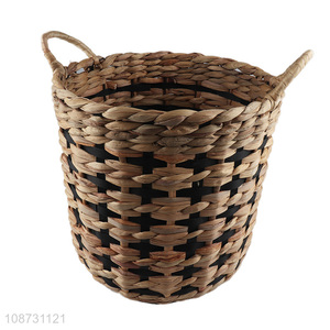Wholesale natural wicker storage basket handwoven water hyacinth storage basket