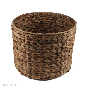 New product natural durable hand-woven water hyacinth storage basket for shelves