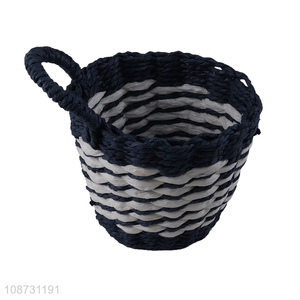Wholesale natural durable hand-woven papyrus storage basket for makeup books