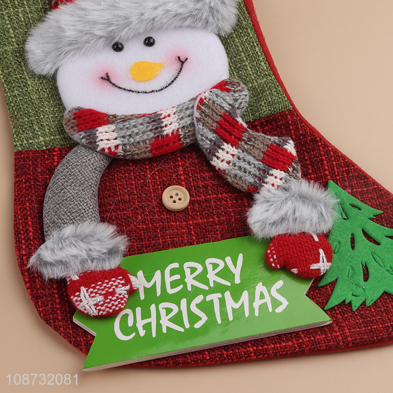 New products 3D fabric Christmas stocking gift bag for kids and family