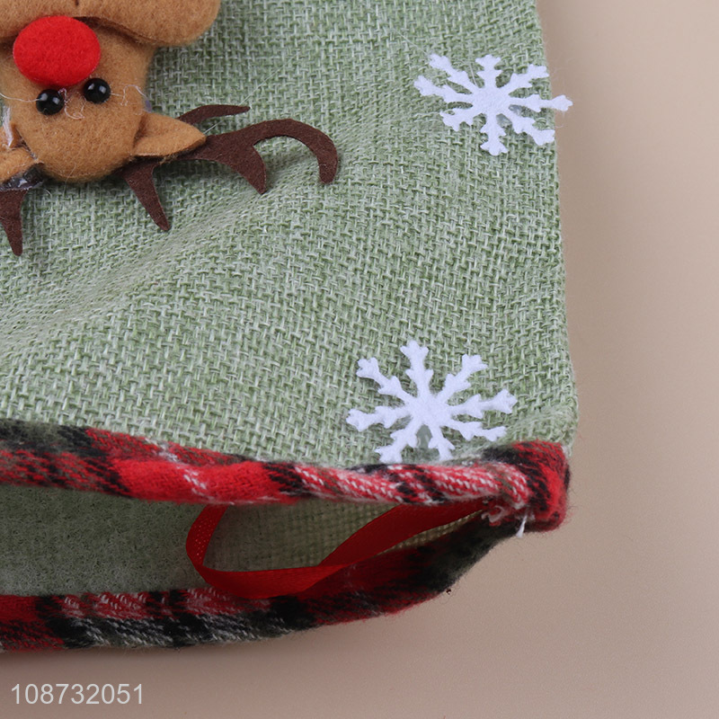 Factory price 3D fabric Christmas stockings hanging Christmas gift bag