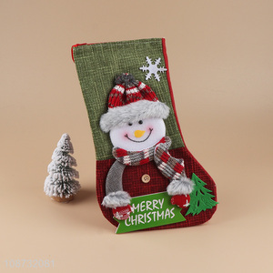 New products 3D fabric Christmas stocking gift bag for kids and family