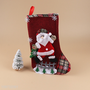 High quality 3D fabric Christmas stockings candy bag Christmas ornaments