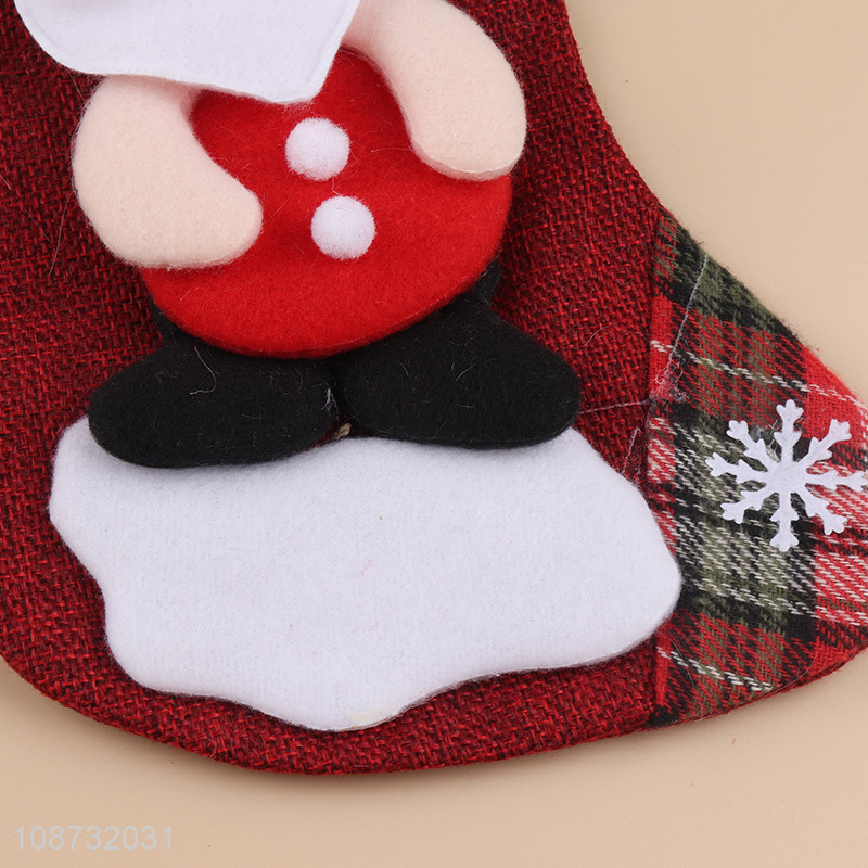 Hot selling 3D fabric Christmas stockings hanging Xmas tree decoration