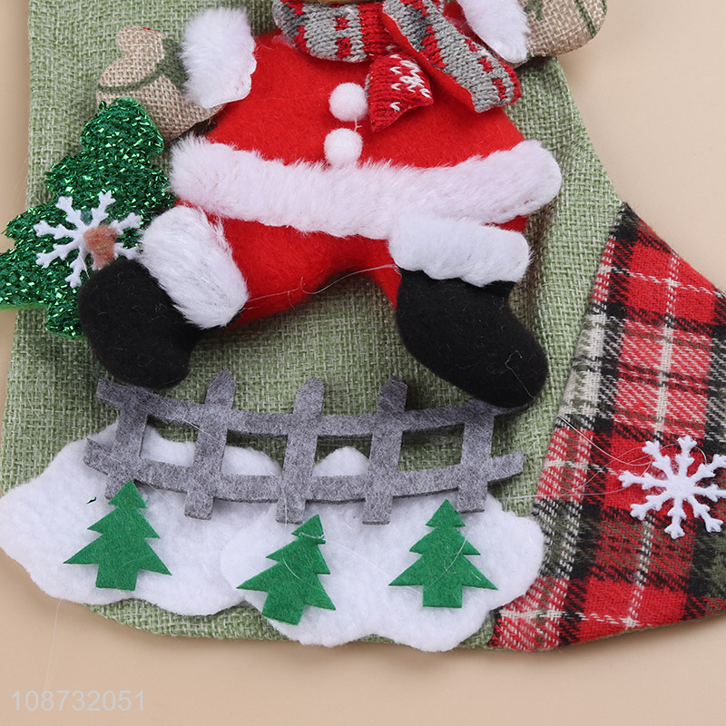 Factory price 3D fabric Christmas stockings hanging Christmas gift bag