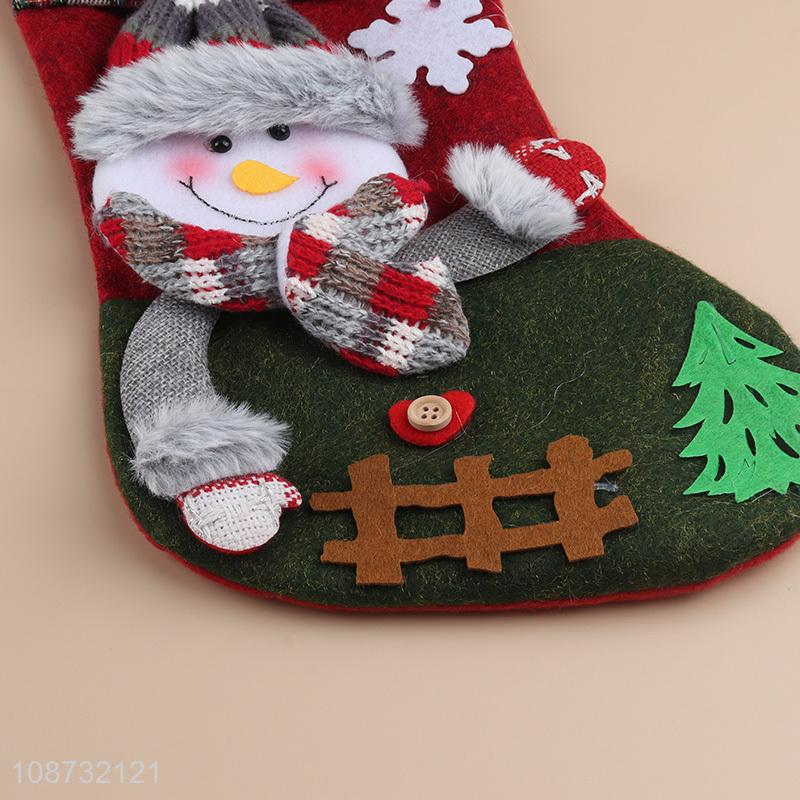 Good quality 3D fabric Christmas stocking Xmas tree hanging sockings