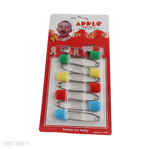 Online wholesale 8 pieces no rust baby safey pins with plastic head