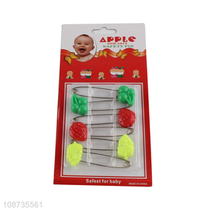 Wholesale 6 pieces metal baby safety pins cloth nappy pins