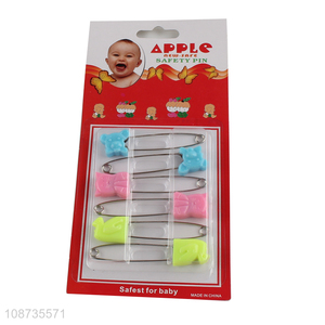 New arrival 6 pieces heavy duty plastic head baby diaper pins