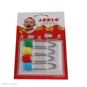 High quality 4 pieces plastic diaper pins baby cloth safey pins