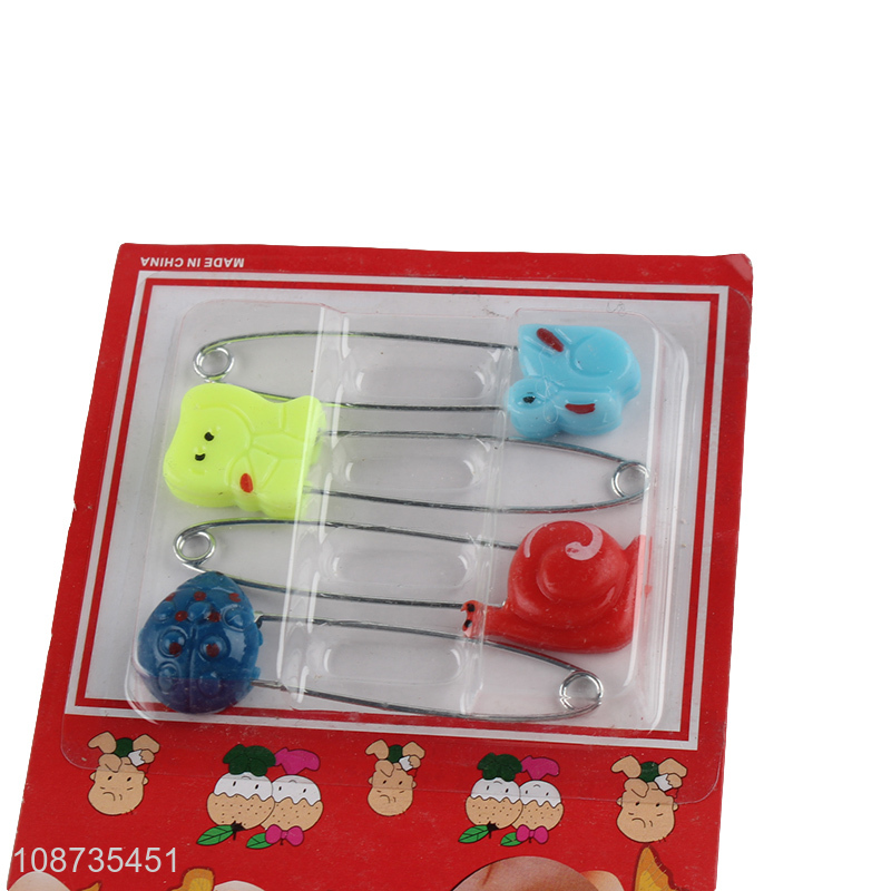 Hot selling 4 pieces heady duty plastic head baby diaper pins