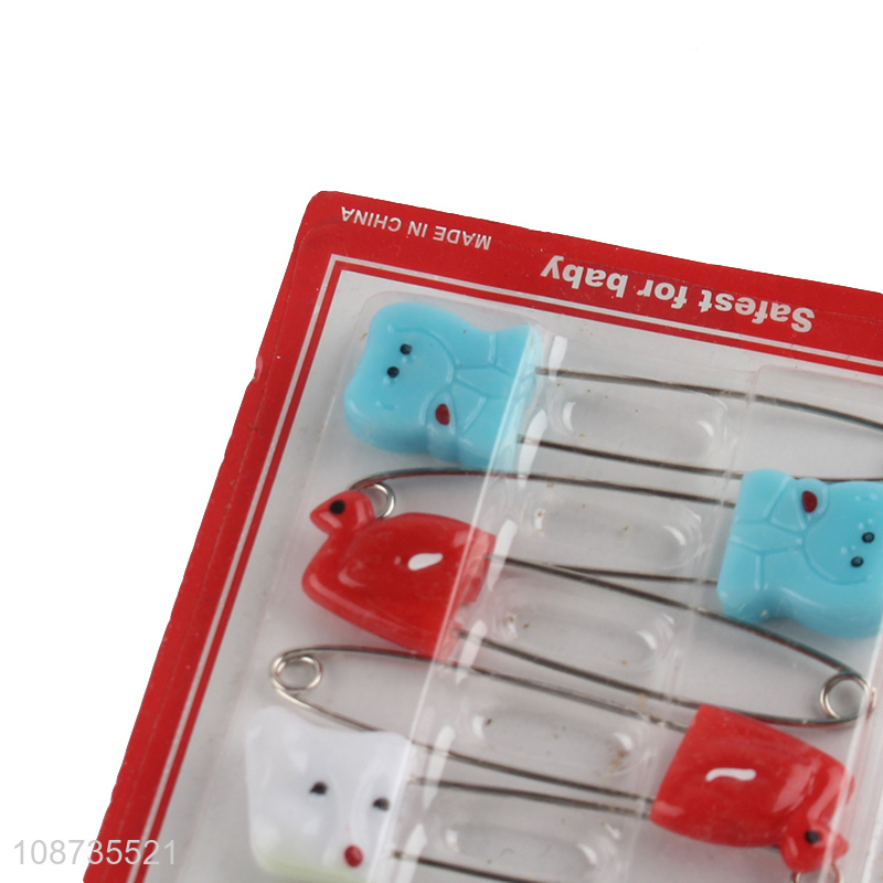 Factory supply 8 pieces plastic diaper pins baby cloth safey pins