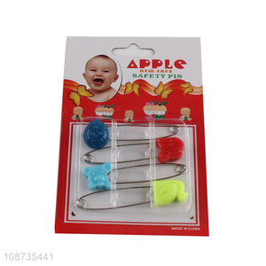 New arrival 4 pieces metal baby safety pins cloth nappy pins