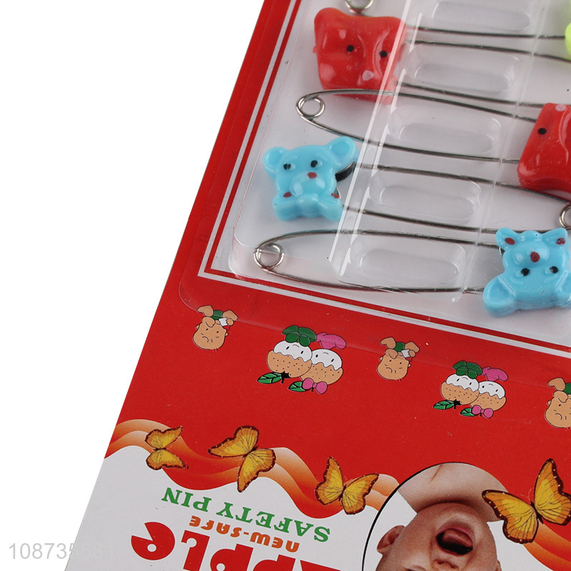 Hot selling 6 pieces baby safety pins infant cloth nappy pins