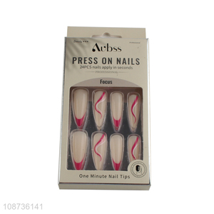 Latest products 24pcs press-on nails natural fake nail for nail decoration