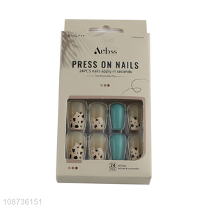 Hot items 24pcs natural women press-on nails decorative fake nail set