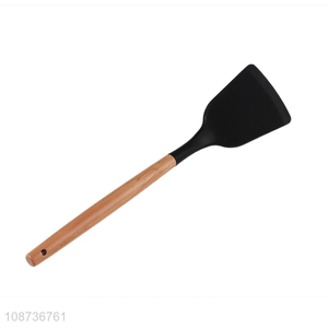 Wholesale kitchen utensils wooden handle nylon Chinese spatula for wok
