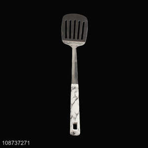 Wholesale durable stainless steel slotted spatula with marble pattern handle