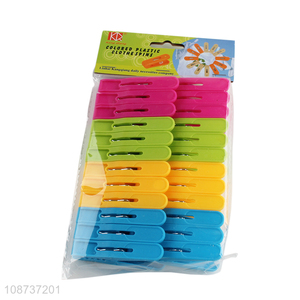 Hot product 24pcs windproof plastic clothes pegs with springs