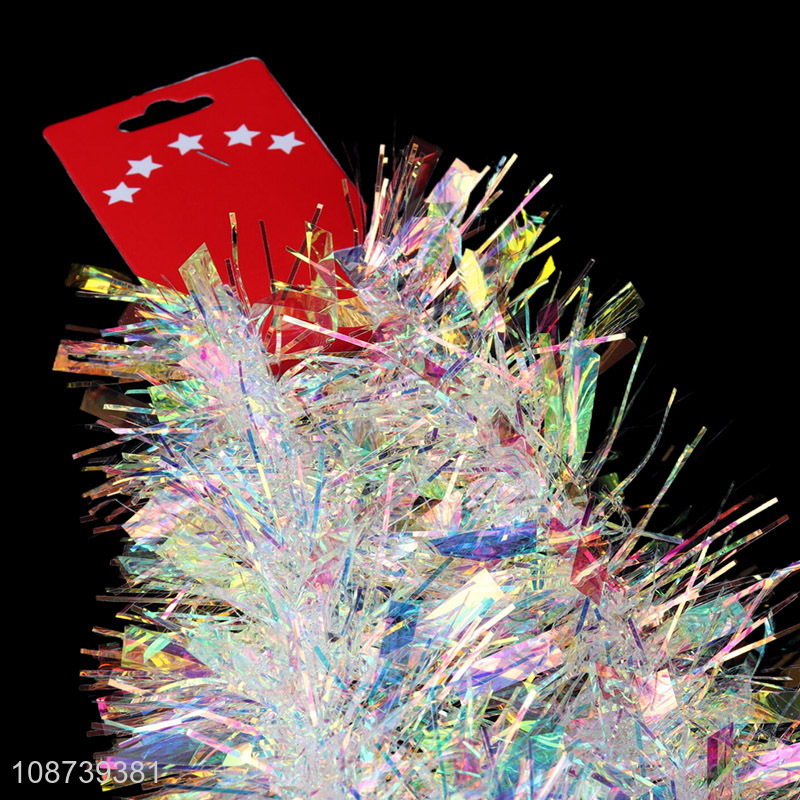 Hot sale Christmas tree hanging ornaments metallic Christmas tinsel garland