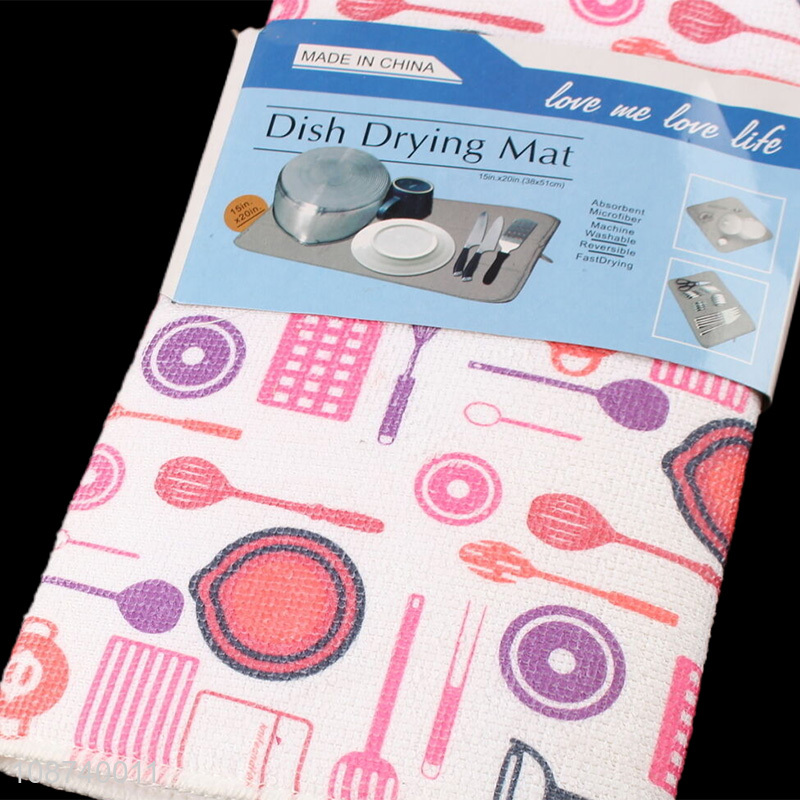 Top quality rectangle quick dry kitchen dish drying mat for sale
