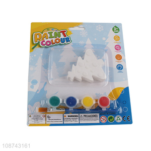 Best selling christmas tree children non-toxic gypsum painting toys wholesale