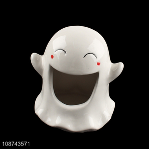 Good quality Halloween ghost ceramic candle holder for home decoration