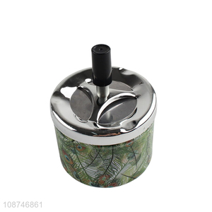 Wholesale round push down <em>ashtray</em> with spinning tray for home office