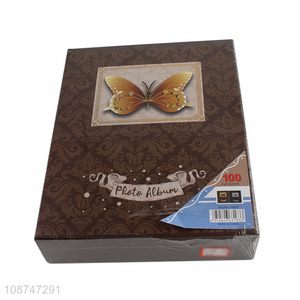 Good quality butterfly cover 100pcs family baby photo album for sale
