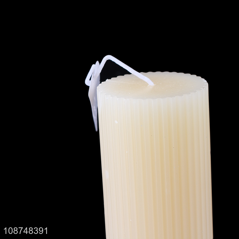 New product ribbed pillar scented candle for home bathroom yoga