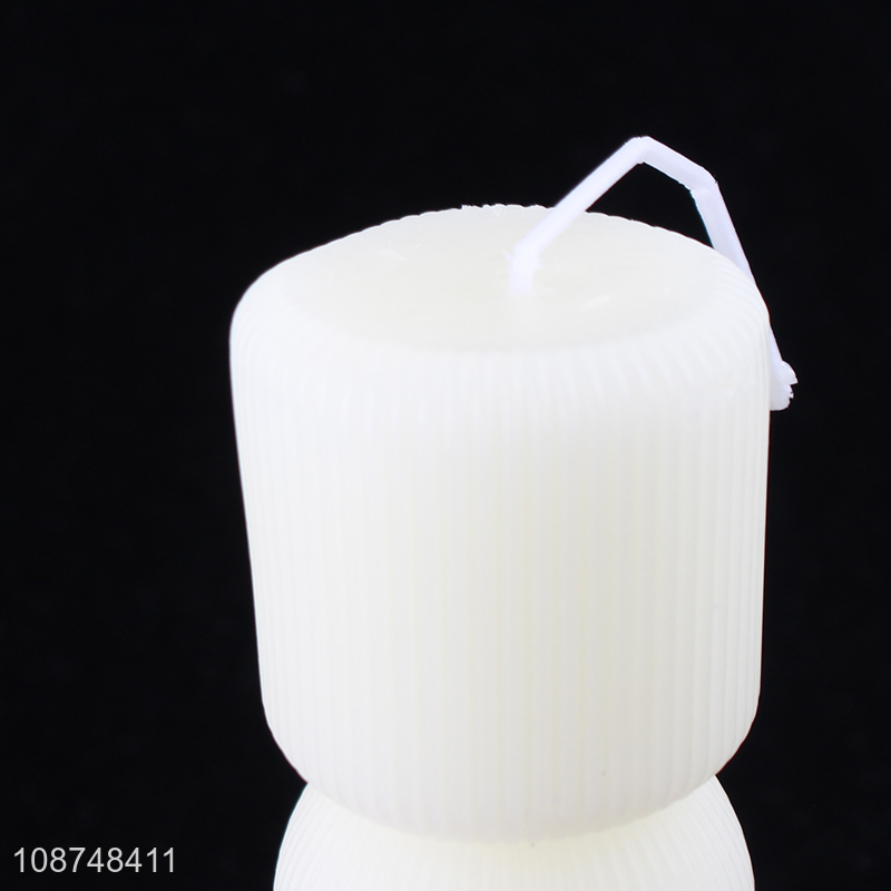 Hot product ribbed pillar fragrance candle scented candle for women