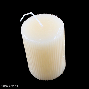 Wholesale ribbed pillar scented candle aromatherapy candle for women