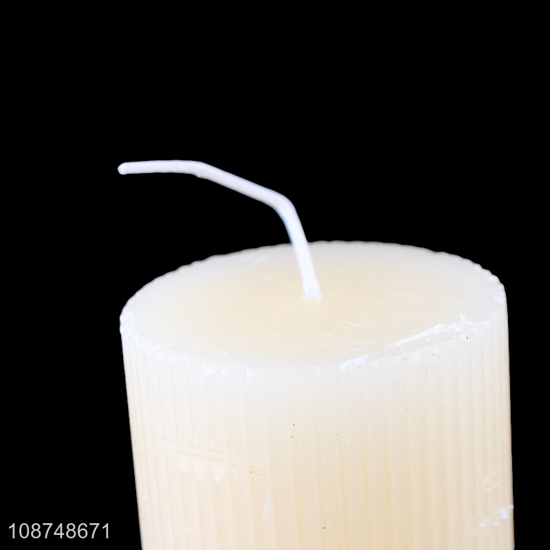 Wholesale ribbed pillar scented candle aromatherapy candle for women
