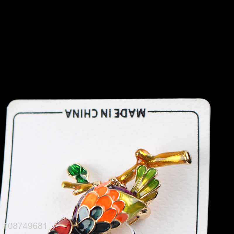 Good quality toucan shaped brooch alloy enamel bird brooch jewelry
