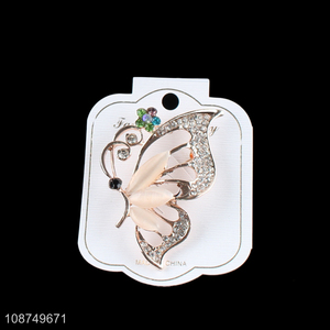 Wholesale butterfly shaped brooch fashion alloy rhinestone brooch pin