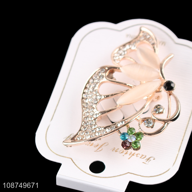 Wholesale butterfly shaped brooch fashion alloy rhinestone brooch pin