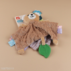 Hot selling cute stuffed bear sleeping soothing toy with bell