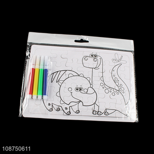 Wholesale DIY Painting Cartoon Dinosaur Jigsaw Puzzle Toy