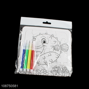 Customized DIY Coloring Sea Animal Jigsaw Puzzle Toy
