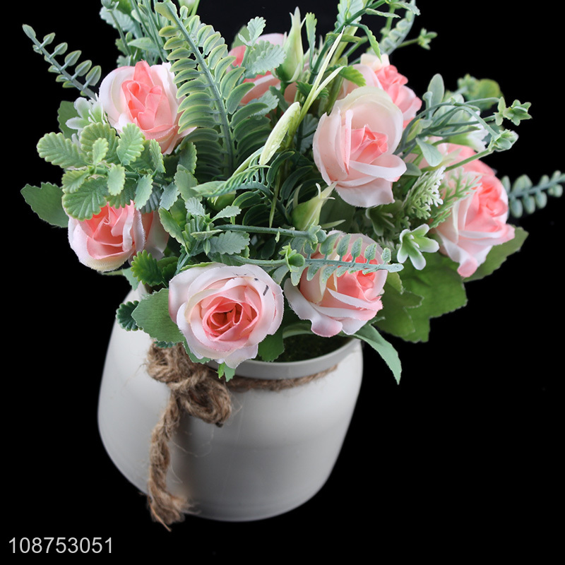 Hot selling artificial potted flowers fake potted plant for home decor