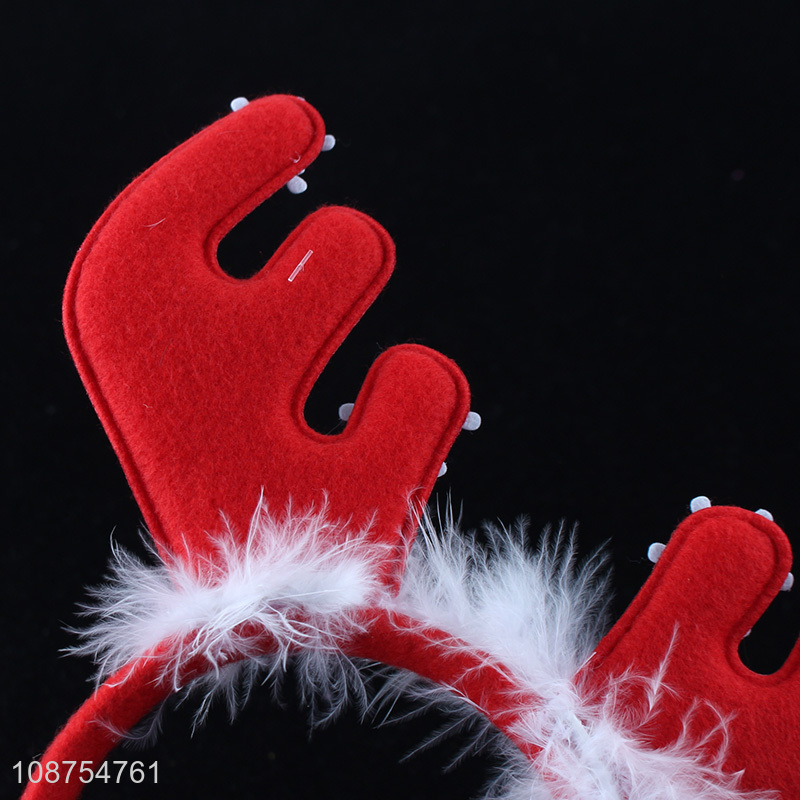 Wholesale Christmas headband reindeer antler hair hoop for adults kids